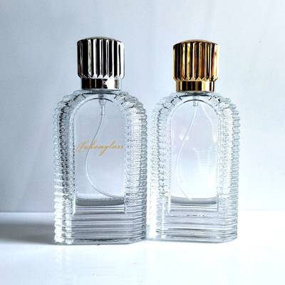La haute catégorie 60ml a découpé la bouteille de parfum en verre formée avec le fond épais fait de Crystal White Material