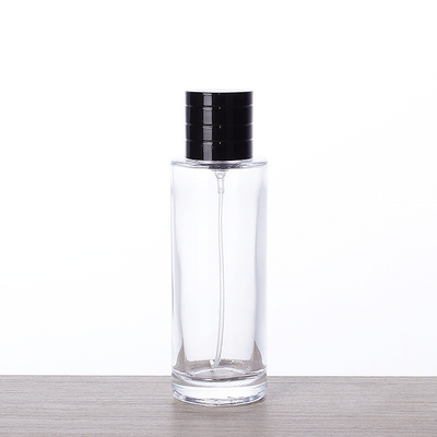 la bouteille de parfum 50ml en verre cylindrique grande vapeur léger la bouteille portative de cosmétiques avec le chapeau