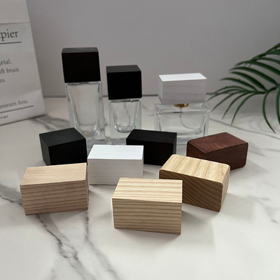 Type en bois solide naturel capsule de rectangle de parfum