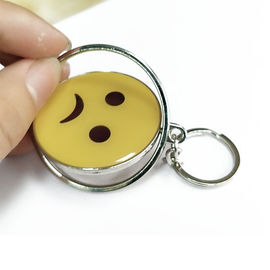 Cercle fait sur commande de sourire de jaune de Keychains de logo de visage avec le métal qui respecte l'environnement