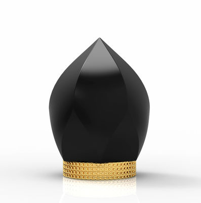 Métal de luxe en alliage de zinc de placage à l'or de capsule de parfum marquant avec des lettres le logo adapté aux besoins du client