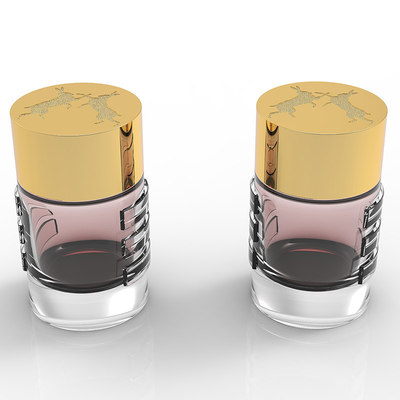 Couverture de parfum Zamak personnalisée pour les bouchons de parfum avec finition or / argent et logo