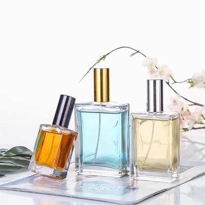 matériel en verre de luxe de parfum de 10ml 15ml d'huile de bouteille carrée plate de jet