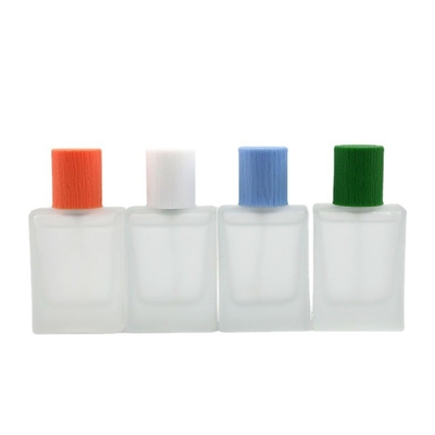 acheter Verre givré transparent en gros de Subpackage de bouteille de parfum en verre de couverture de grain en bois de bouteille de parfum de bouteille de parfum de tache online manufacture