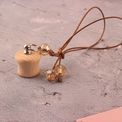 acheter Bouteille en bois pendante d'huile essentielle de couverture de bouteille de parfum de haute de taille en bois solide de tache de parfum voiture à haute teneur de couverture online manufacture