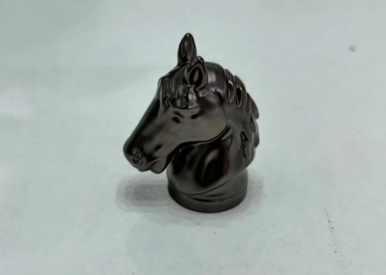 acheter Bouteille de parfum en forme de cheval noir brillant Bouchons personnalisés Couvercle en alliage de zinc online manufacture