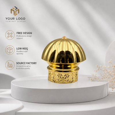 acheter Bouchon de parfum de luxe en relief Zamac Bouchon d'or électroplaté Couronne en forme d'alliage de zinc Bouteille de parfum Couvercle Logo personnalisé Bouchon d'emballage de parfum Usine en gros fabrication en ligne
