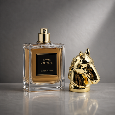 acheter Vente en gros de chevaux à tête de cheval de haute brillance en or massif Cap de bouteille de parfum Simple sculpture d'étalon intégrée Zamac Fermeture OEM Graverie Logo Moyen-Orient Emballage de parfum de luxe fabrication en ligne