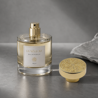 acheter Champignon de luxe rond Zamac Caps de parfum doré enduit en 3D étoile arabe en relief motif géométrique Parfum couvercle Zinc alliage métallique bouchon de bouteille de parfum Logo personnalisé FEA15 Pour bouteille de parfum fabrication en ligne