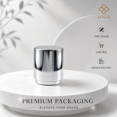 acheter Source Factory Miroir à deux couches en alliage de zinc argenté Capuchon de parfum Faible MOQ Couvercle de parfum rond en métal personnalisé JH5056 pour emballage de bouteille en verre de parfum de créateur fabrication en ligne