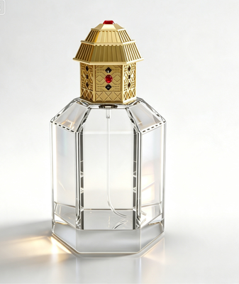 acheter Couvercle de parfum de pagode de luxe creux en zamac plaqué or fabrication en ligne