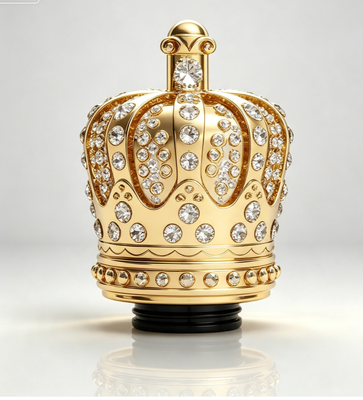acheter Bouchon de parfum couronne magnétique Zamac plaqué or avec strass en cristal incrustés fabrication en ligne