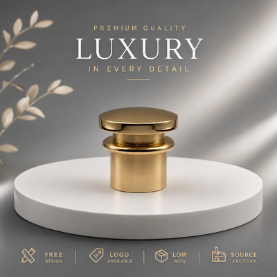 acheter Source usine personnalisée à trois niveaux empilée disque rond miroir alliage d'or zinc bouchon de parfum OEM ODM personnalisé logo gravé Zamac couvercle de parfum métallique pour luxe carré et rond bouteilles de parfum en verre magnétique fabrication en ligne