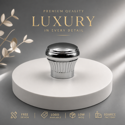 acheter Bouchon de parfum Zamac brillant argenté nervuré vertical cannelé, poids lourd, alliage de zinc, couvercle de bouteille de parfum, moule personnalisé pour emballage de parfum cosmétique haut de gamme, magnétique fabrication en ligne