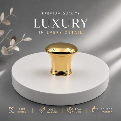 acheter Fabrique personnalisée coupole de taille courbée lisse miroir alliage d'or zinc bouchon de parfum base multi-anneau OEM ODM personnalisé logo gravé Zamac couvercle de parfum pour bouteilles de parfum de luxe en verre magnétique fabrication en ligne