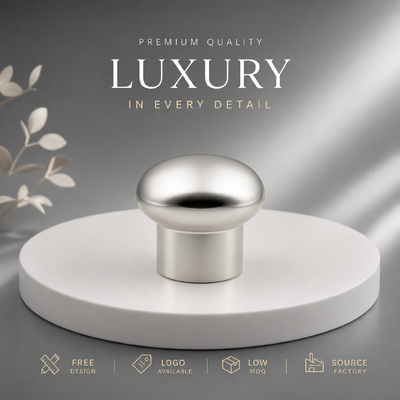 acheter Bouchon de parfum personnalisé en alliage de zinc argenté brossé avec dôme de champignon, OEM ODM logo gravé personnalisé Zamac, couvercle métallique pour flacons de parfum en verre de luxe fabrication en ligne
