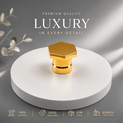 acheter Vente à chaud Hexagon forme miroir or Zamac Caps de parfum Poids lourd Zinc alliage bouteille de parfum Couverture moule personnalisé Pour emballage de parfums cosmétiques fabrication en ligne