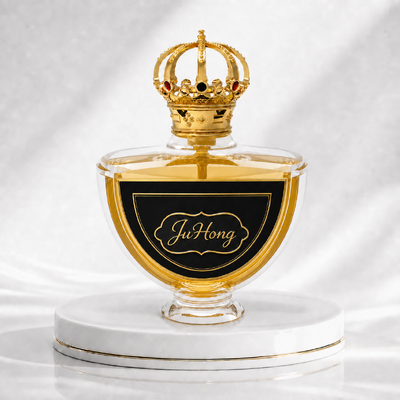 Acheter Bouchon de parfum Zamac en forme de couronne avec strass rouge incrusté | Couvercle de flacon de parfum en alliage de zinc personnalisé fabrication en ligne