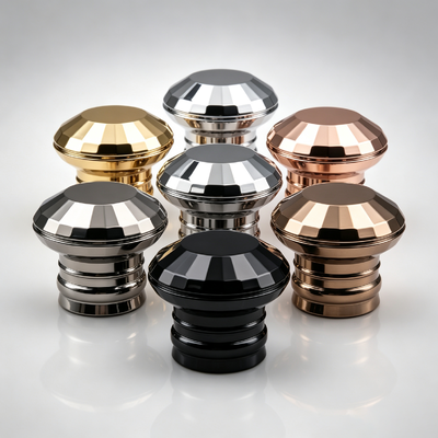 Acheter Couvercle de parfum en alliage de zinc à facettes diamant de luxe, base multicouche en Zamac, placage galvanique multicolore, logo personnalisé OEM ODM fabrication en ligne