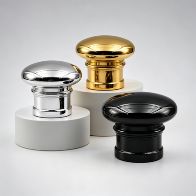 Acheter FEA15 Zinc Alloy Cap de Parfum Champignon Dôme Top cylindrique à niveaux Corps électroplaté Bouteille de parfum en métal Couvercle Logo personnalisé OEM ODM fabrication en ligne