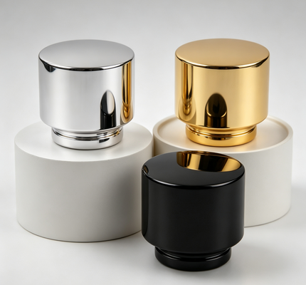 Acheter FEA15 Cap de parfum en alliage de zinc cylindre solide plaque de haut électroplaté bouteille de parfum en métal couvercle Logo personnalisé OEM ODM fabrication en ligne