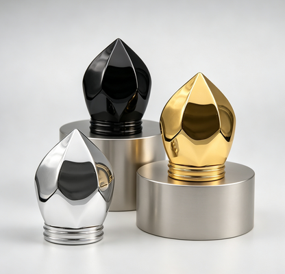Acheter Bouchon de parfum en alliage de zinc FEA15 forme de bourgeon facetté diamant luxe bouchon de bouteille de parfum électrodéposé logo personnalisé OEM ODM fabrication en ligne