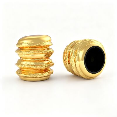 Acheter FEA15 Zinc Alloy Macaron Bouchon de parfum ondulé en couches texturé Zamac Bouteille de parfum couverture électroplatée personnalisée Pour les parfums Bouteille en verre Zamac Bouchon de parfum Bouchon de parfum fabrication en ligne
