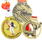 Marathon courant la récompense en alliage de zinc de l'or 3D en métal de médaille faite sur commande de sport