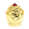 Capsules de luxe faites sur commande de parfum en métal de Zamak de couleur d'or avec la pierre rouge