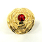Capsules de luxe faites sur commande de parfum en métal de Zamak de couleur d'or avec la pierre rouge