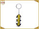 Porte-clés noir personnalisé en métal avec le logo jaune pour le charme Batman de cadeau de garçons