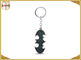 Porte-clés noir personnalisé en métal avec le logo jaune pour le charme Batman de cadeau de garçons