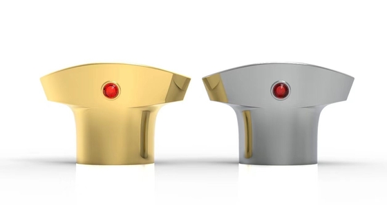Capsules de parfum Zamak de luxe en forme de T en métal doré Pour les bouteilles de verre de parfum FEA 15