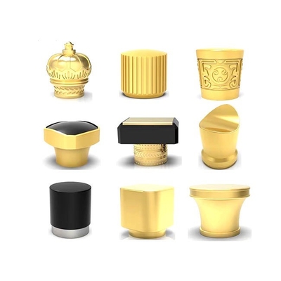 Couvercle de luxe adapté aux besoins du client unique de bouteille de parfum de résine, chapeau fait sur commande de parfum en métal