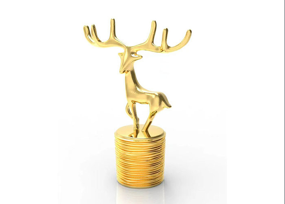 Les cerfs communs dénomment le métal Zamac de luxe en alliage de zinc d'or de la couverture 15Mm de bouteille de parfum créatif