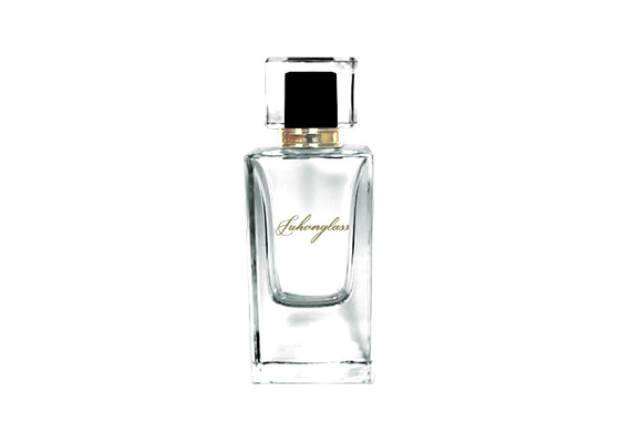 Bouteille de parfum carrée épaisse en verre de la bouteille de parfum 50ml, bouteille à extrémité élevé de jet de presse de baïonnette, bouteille cosmétique vide