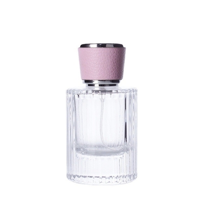 Nouvelle bouteille de Subpackage de parfum de jet de baïonnette de bouteille de parfum de la rayure 50ml verticale avec l'aîné de bouteille de parfum de chapeau