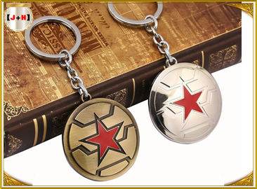 Conception dirigée d'étoile de Keychains cinq de nom gravée par métal fait sur commande balayée par laiton
