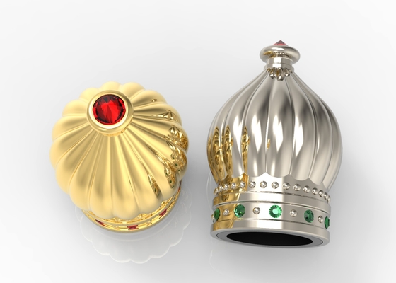 Capsules de parfum Zamak en or / argent coloré Couverture de parfum métallique personnalisée