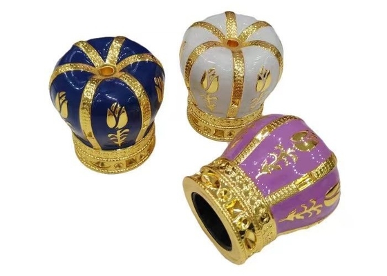 Couleur personnalisée coulée sous pression Zamak Caps de parfum Luxe Caps de parfum en alliage de zinc