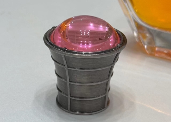 Capsules de parfum Zamak en métal de diamants roses Capsules de parfum en verre de luxe Caps de bouteille
