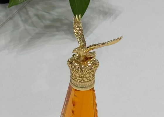 Bouchon de bouteille de parfum en alliage de zinc en verre en forme d'aigle métallique