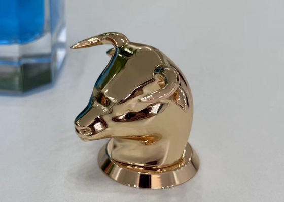 Capsules de bouteilles de parfums en forme de taureau en alliage de zinc pour les combiner avec des bouteilles de parfums