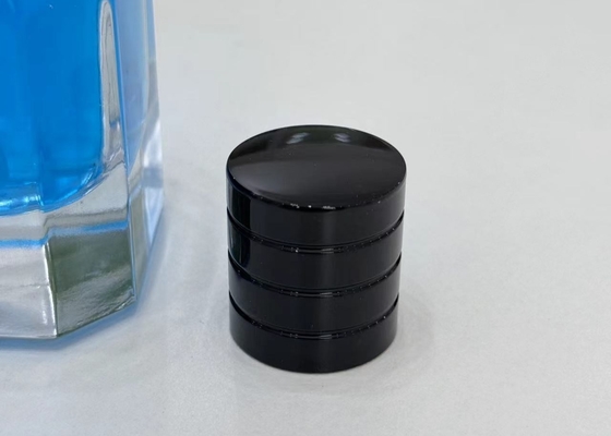 Couvercles de bouteilles de parfums noirs premium en alliage de zinc pour emballages durables