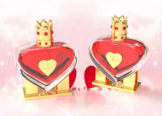 Couvertures de bouteilles de parfum personnalisées romantiques pour un ensemble de parfum personnalisé au zinc