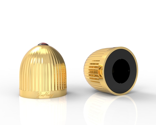 Capsules de parfum Zamak en alliage de zinc en cristal de couleur or pour un emballage de parfum durable et élégant
