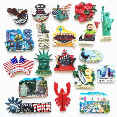 Magnets de réfrigérateur métalliques personnalisés pour souvenir ou cadeau de voyage