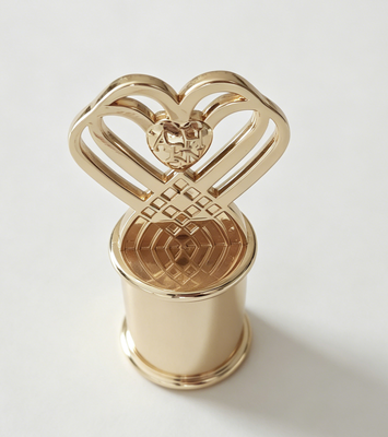 Bouchon de parfum Zamak Double Cœur Couronne - Or de Luxe
