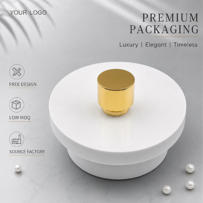 Miroir de luxe or cylindre à deux niveaux alliage de zinc bouchon de parfum Logo personnalisé bouchon de bouteille de parfum en métal poli Pour concepteur vide emballage cosmétique en verre de parfum