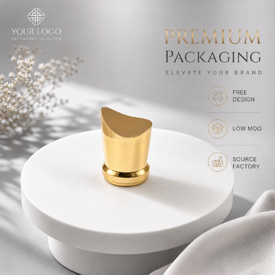 Fabrique en gros croissant courbé haut alliage de zinc bouchon de parfum or brillant Zamac bouteille de parfum couvercle logo personnalisé OEM couvercle de parfum métallique